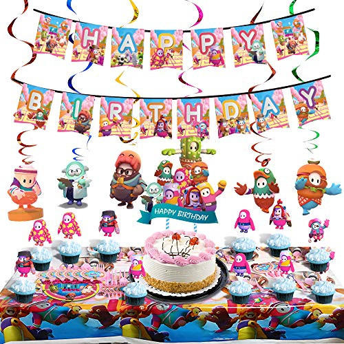 Fall Guys Party Supplies Birthday DecorationsParty Favors for Fall GuysFall Guys Party Supplies for Kids Birthday Decorations with Cake Topper Banner Swirls Streamers and Cupcake Toppers for Kids Video Game Themed Party Fall Guys Party Supplies Birthday DecorationsParty Favors for Fall GuysFall Guys Party Supplies for Kids Birthday Decorations with Cake Topper Banner Swirls Streamers and Cupcake Toppers for Kids Video Game Themed Party