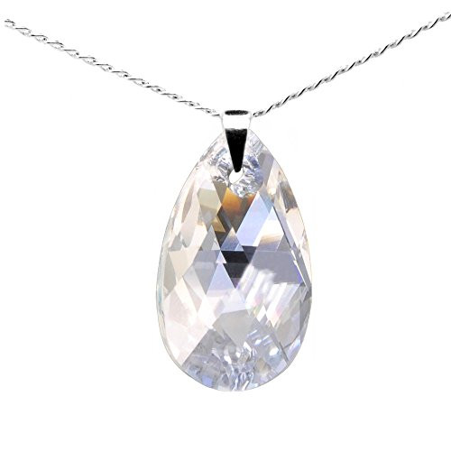 Sterling Silver 925 Made with Swarovski Crystals Moonlight Pendant Necklace for Women 18 Sterling Silver 925 Made with Swarovski Crystals Moonlight Pendant Necklace for Women 18