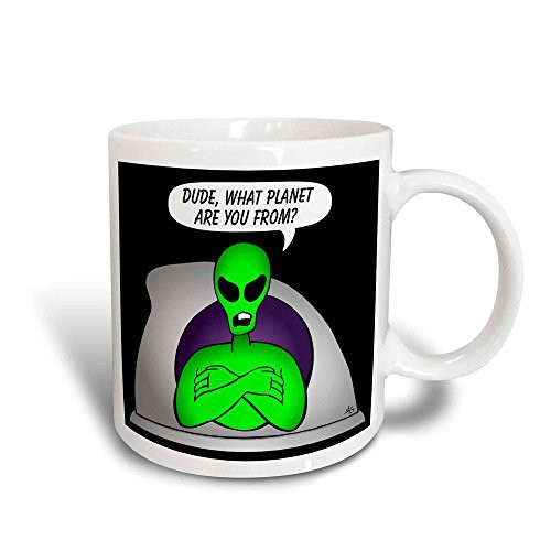3dRose mug_28604_3 Aliens And Udos Alien Planet On Black - Magic Transforming  Mug, 11oz, Multicolored