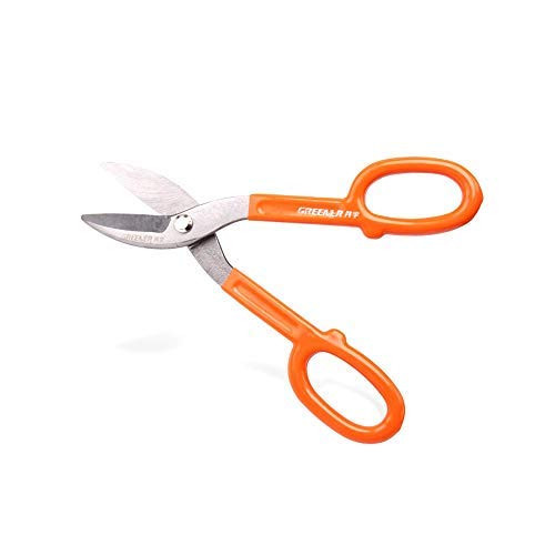 Tin Snips Scissors Aviation Snips Tin Snips Metal Cutter Cutting Shears Snips Long Straight Head for Cutting Metal Sheet Hard Meterial 10 in