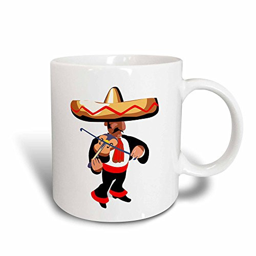 3dRose Mexican Violin Player Magic Transforming Mug, 11-Ounce