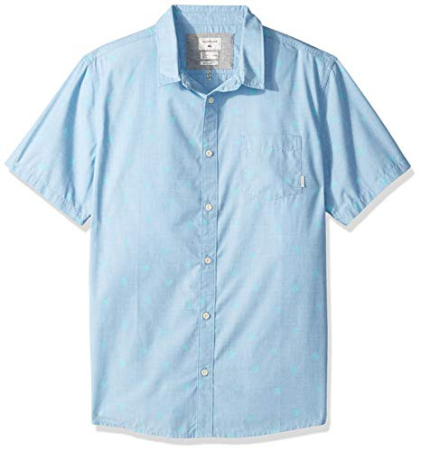 Quiksilver Mens Standard SS SEAJAM Palm Woven TOP Southern Ocean S