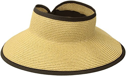 San Diego Hat Company Womens Ultrabraid Visor with Ribbon Binding and Sweatband Camel Brown One Size