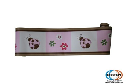 GEENNY Wall Border Boutique Ladybug Flower