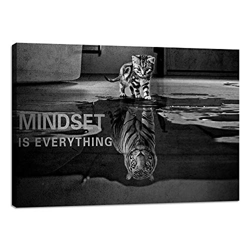 Inspirational Wall Art Cat Mindset is Everything Entrepreneurship Positive Canvas Poster Print Artwork Painting Picture Motivational Entrepreneur Art Quotes Office Wall Decor Artwork - 12Hx18W Inspirational Wall Art Cat Mindset is Everything Entrepreneurship Positive Canvas Poster Print Artwork Painting Picture Motivational Entrepreneur Art Quotes Office Wall Decor Artwork - 12Hx18W