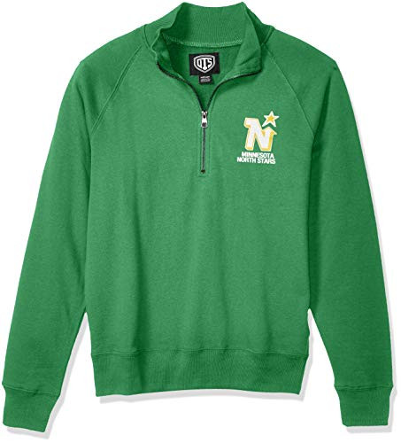 OTS NHL Minnesota North Stars Womens Fleece 14-Zip Foil Pullover Logo Small