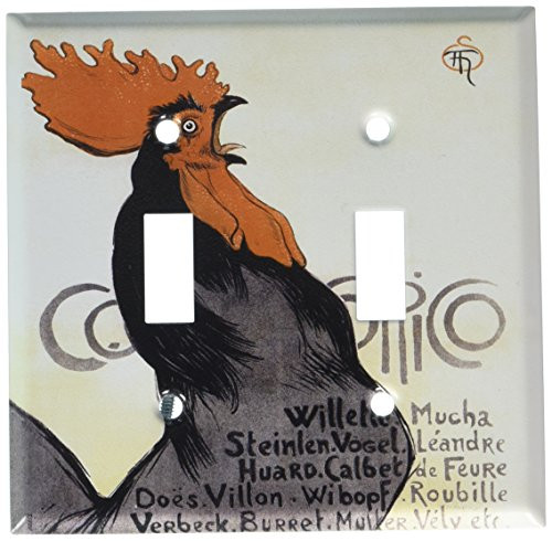 Art Plates - Cocorico Switch Plate - Double Toggle Art Plates - Cocorico Switch Plate - Double Toggle