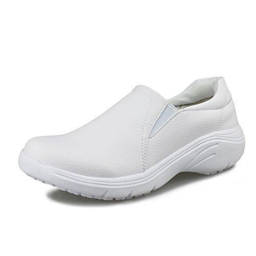 Hawkwell Womens Lightweight Comfort Slip Resistant Nursing ShoesWhite PU8 M US