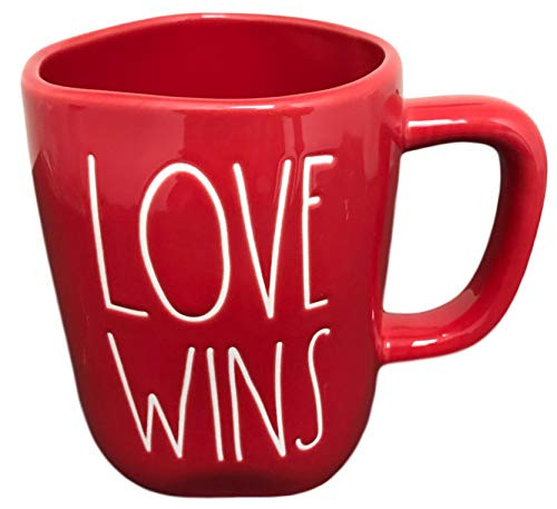 LOVE WINS Rae Dunn By Magenta Coffee Tea Mug red