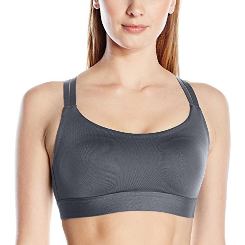 Under Armour Womens Armour Eclipse Low Impact Sports Bra Stealth Gray Metallic Silver X-Small