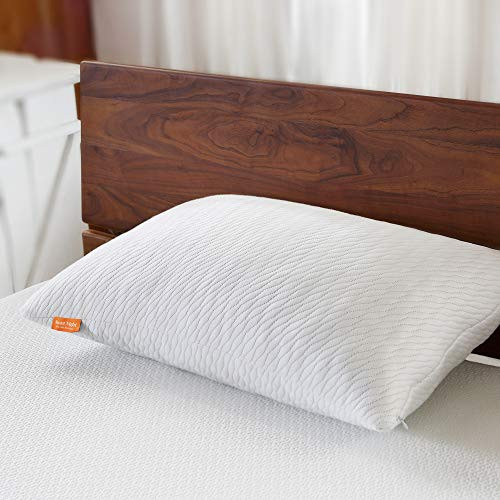 Sweetnight Bed Pillows for Sleeping-Adjustable Bamboo Charcoal Shredded Memory Foam Pillow with Removable Cooling Bamboo Pillow Case for SideBackStomach Sleeper Support and  Neck Pain ReliefStandard