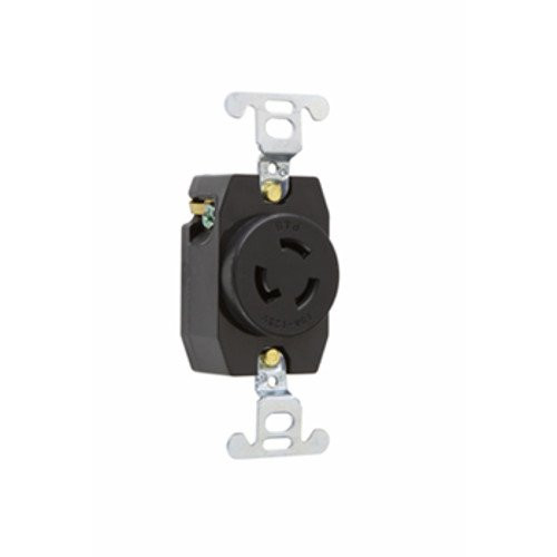 Legrand-Pass & Seymour 4710 Pass and Seymour 15A, 125V, Black, 2 Pole, 3 Wire Grounding, Locking Outlet, Nema L5-15