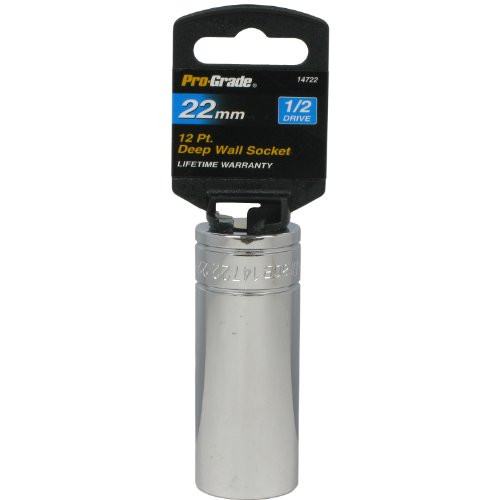 Pro-Grade 14722 1/2-Inch Drive with 12 Point Deep 22mm Socket