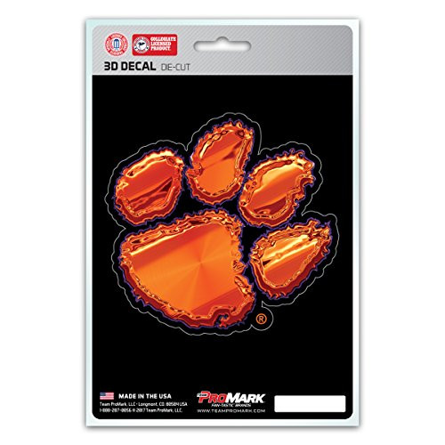 FANMATS NCAA Clemson Tigers 3_D Decal_ Orange_ One Size