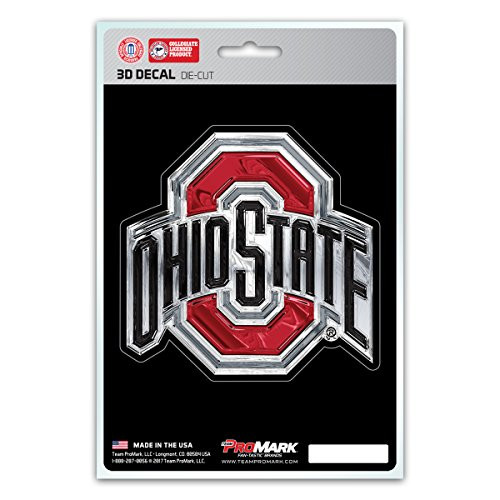 FANMATS NCAA Ohio State Buckeyes 3_D Decal_ Scarlet_ One Size