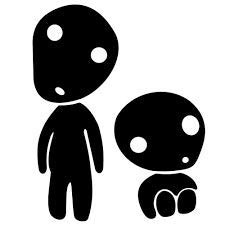 Kodama Sticker _ Princess Mononoke Tree Spirits Vinyl Decal  Car Laptops_ Windows  Vinyl Decal Black 5 inch  Tall