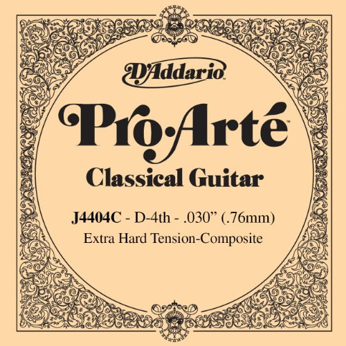 DAddario J4404C Pro_Arte Composite Classical Guitar Single String_ Extra_Hard Tension_ Fourth String