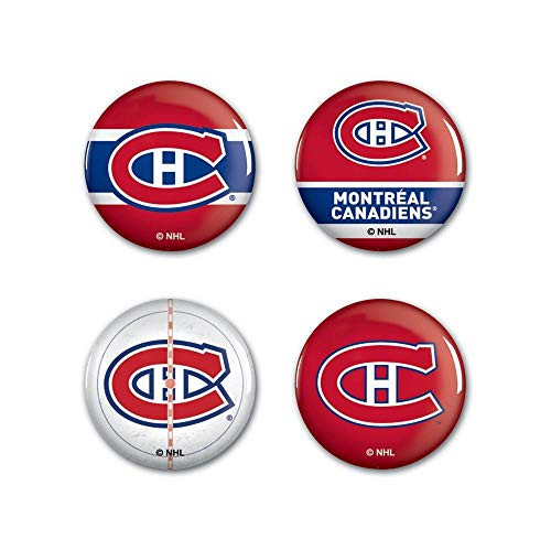 WinCraft NHL Montreal Canadiens Round Button  4 Pack _ 1 14 inch