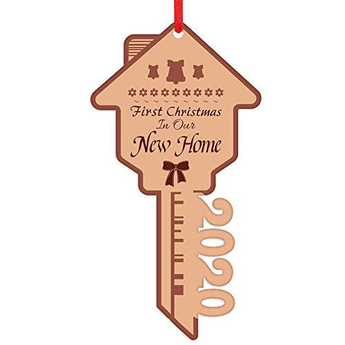 WhatSign First Christmas in Our New Home Ornaments 2020 Christmas Tree Holiday Ornaments Decoration Key Christmas Ornament Gifts for Housewarming