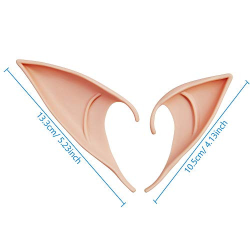AMind Elf Ears Fairy Ears Vampire Ears with Fairy Clips Pixie Ears Dress Up Costume Cosplay Party Props Latex Soft Pointed Goblin Ears