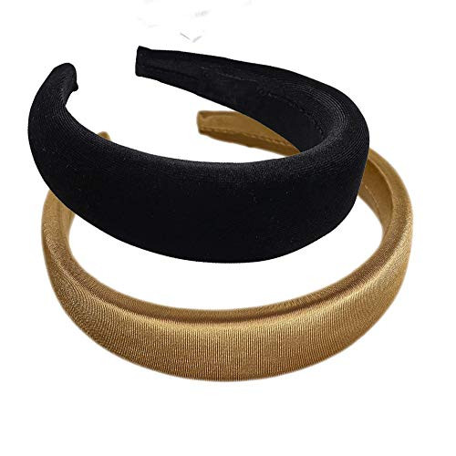 Headbands for Women _ 2 Pcs thick Padded velvet Headbands Cute Beauty Fashion Hairbands Girls Vintage Head Hair Bands Wide Band Fashion 2PACK001 Headbands for Women _ 2 Pcs thick Padded velvet Headbands Cute Beauty Fashion Hairbands Girls Vintage Head Hair Bands Wide Band Fashion 2PACK001