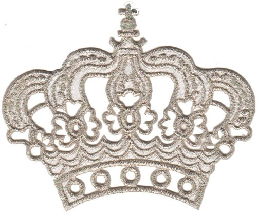 Silver Crown Princess Sew_on Iron_on Patches Embroidered Applique Kids Baby Clothes