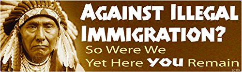 Bumper Planet _ Bumper Sticker _ Against Illegal Immigration? So were We _ 3 x 10 inch _ Vinyl Decal Professionally Made in USA