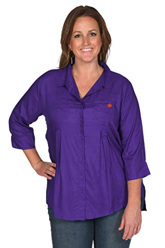 UG Apparel NCAA Clemson Tigers Front Pleat Button_Up  1 _ Purple_ X_Large