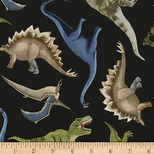 Timeless Treasures 0536449 Tossed s Fabric by the Yard, Dinosaur