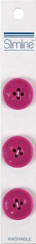 BERWICK OFFRAY Buttons Slimline_ Fuchsia 4_Hole 34 inch  3Pkg