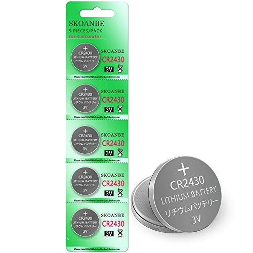 SKOANBE 5Pack CR2430 2430 ECR2430 3V Lithium Coin Battery