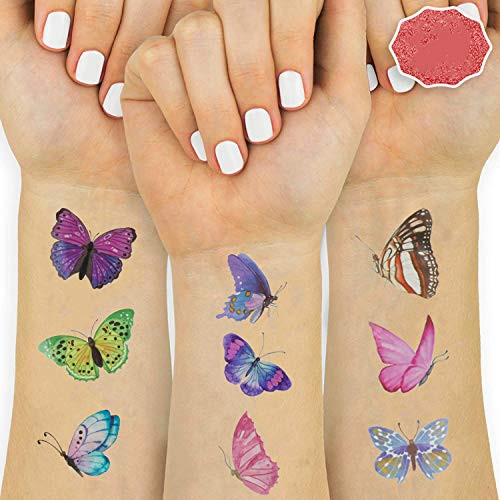 Temporary Tattoos for Kids 10 Sheets Butterfly Tattoos for Kids and Women Butterfly Temporary Tattoos Party Supplies for Girls Butterfly Birthday Deco