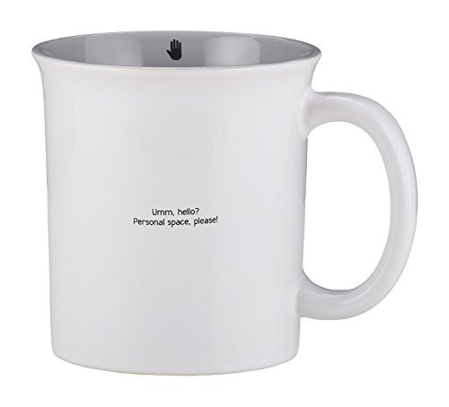 Creative Brands Papel Small & Snarky Ceramic Coffee Mug, 15 oz, Personal Space