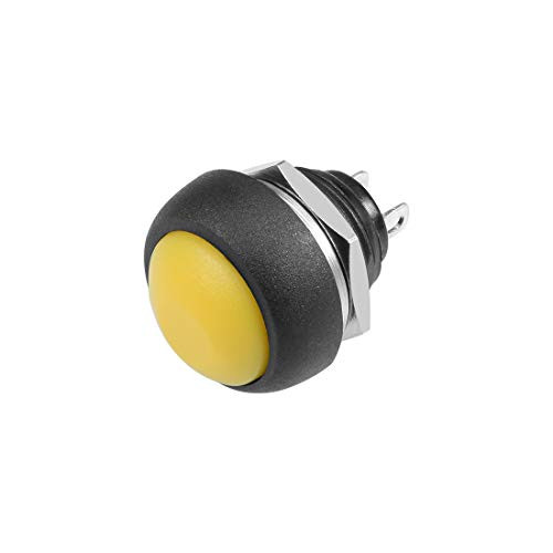 uxcell 5Pcs_12mm yellow Momentary Push Button Switch Round Flat Button SPST NO