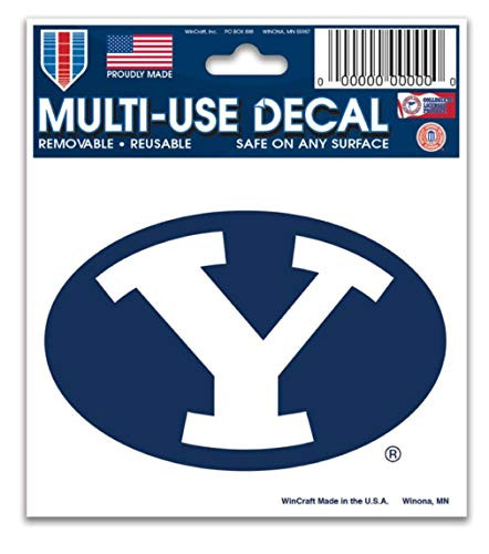 WinCraft Brighham Young University BYU Cougars Logo 3 inch  x 4 inch  inch Multi_Use Removable Decal