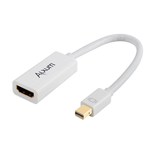 Alxum Mini DP to HDMI Adapter, Gold Plated Mini DisplayPort (Compatible Thunderbolt 2 Port) to HDMI Male to Female Converter for Apple MacBook Air/Pro, Microsoft Surface Pro, Mac Mini, White Alxum Mini DP to HDMI Adapter, Gold Plated Mini DisplayPort (Compatible Thunderbolt 2 Port) to HDMI Male to Female Converter for Apple MacBook Air/Pro, Microsoft Surface Pro, Mac Mini, White