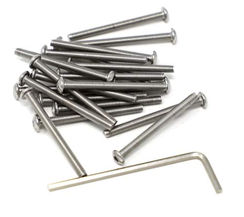 iExcell 50 Pcs M3 x 35 mm Stainless Steel 304 Hex Socket Button Head Cap Screws Hex Key Wrench Kit