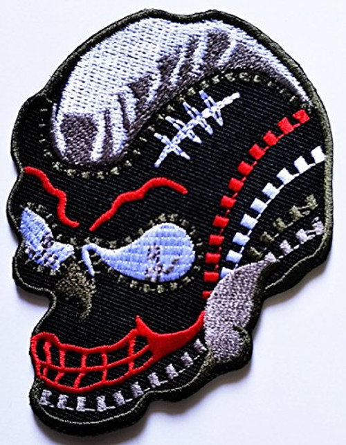 HHO Skull Punk Rock Embroidered Patch Embroidered DIY Patches Cute Applique Sew Iron on Kids Craft Patch for Bags Jackets Jeans Clothes