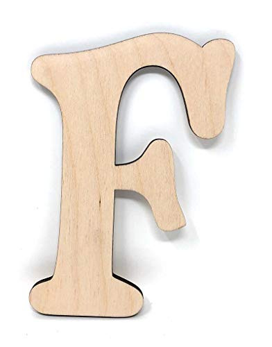 Gocutouts 12 inch  Wooden Letter F Cutouts Unfinished Wooden Letters Style 3  12