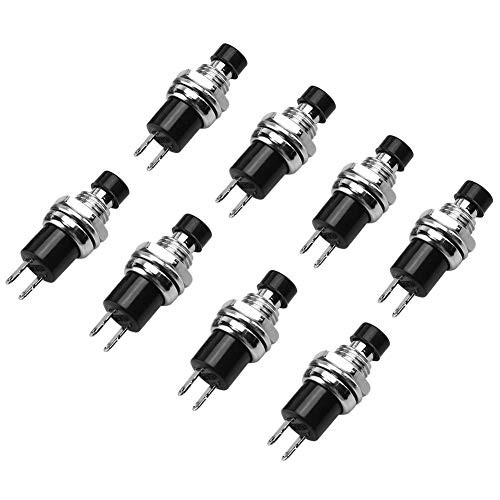 Yosoo Health Gear 10PCS Momentary Push Button Switch_ PBS_110 Mini Push Round Button Switch Normally Open_ Black