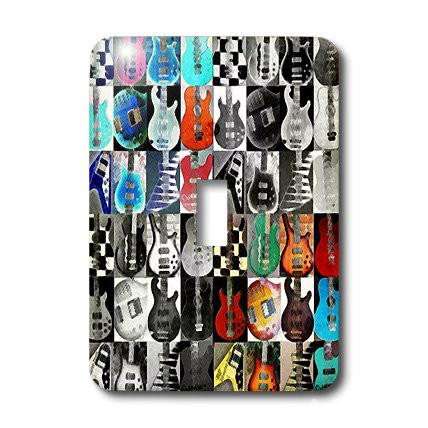 3dRose lsp_109713_1 Digitally Painted Rock Guitars Collage Single Toggle Switch