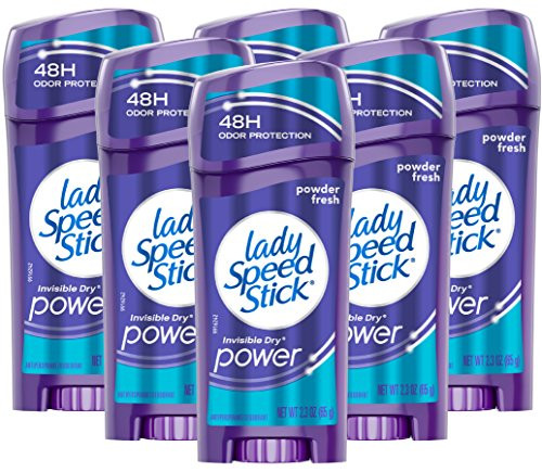 Lady Speed Stick Antiperspirant Deodorant, Power, Powder Fresh -2.3 oz (6 pack)