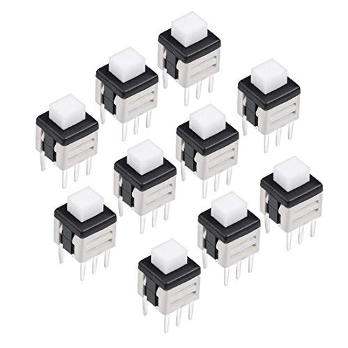 uxcell 5_8x5_8x7_5mm PCB DIP Mounting Tact Tactile Push Button Switch Self Lock 6 Pin 10PCS