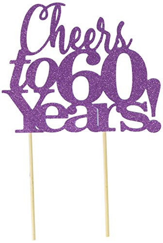 All About Details Purple Cheers to 60 Years! Cake Topper