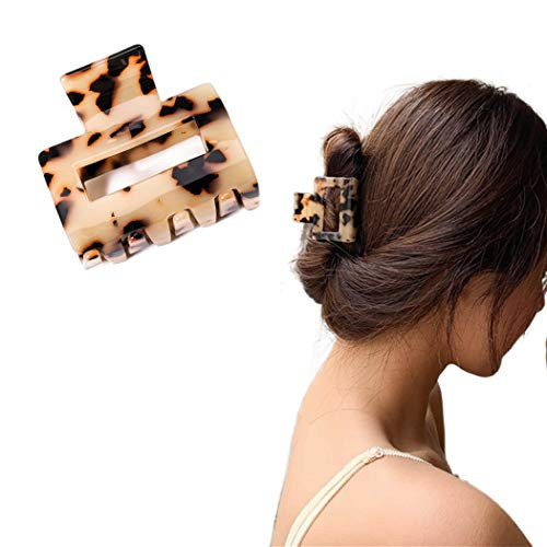 Haloty Tortoise Hair Claw Banana Hair Jaw Clips Clamp French Design Barrettes Celluloid Leopard Print Large Fashion Acrylic Hair Accessories for Women