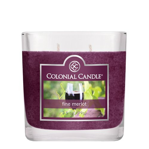 Colonial Candle 3-1/2-Ounce Scented Oval Jar Candle, Fine Merlot