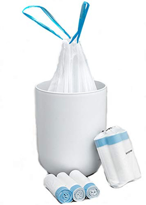 Strong Kitchen Trash Bags Drawstring 4 Gallon Garbage Bags Unscented Wastebasket Bin Trash Can Liners Small Trash Bag for Kitchen_Bathroom_Bedroom_Hom