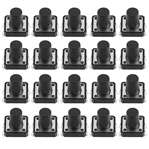 uxcell 20Pcs 12x12x12mm Panel MiniSmall PCB Momentary Tactile Tact Push Button Switch DIP