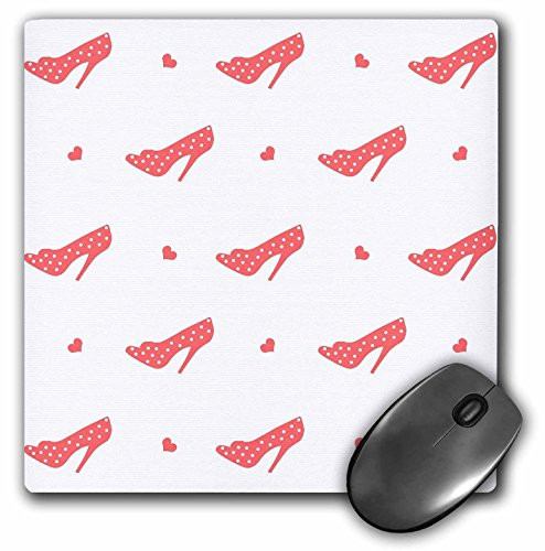 3dRose LLC 8 x 8 x 0.25 Inches Mouse Pad, Pink High Heels- Shoes- Fashion (mp_48629_1)