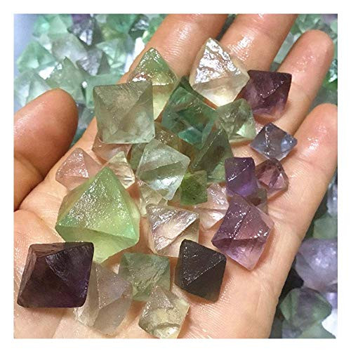 Wixine 1Pcs 100g Natural Beautiful Fluorite Crystal Octahedrons Rock Specimen